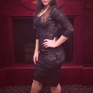 Nude sheer black dress